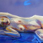Riccardo Martinelli - Abbandono in blu - Studio di nudo femminile dal vero (crete colorate 50x70) part1 2013