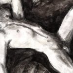 Riccardo Martinelli - Incubi notturni - Studio di nudo maschile (carboncino e acquerelli 21x29) part 2011