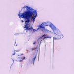 Riccardo Martinelli - Nudo con il ciondolo (penna a sfera 21x29) 2017
