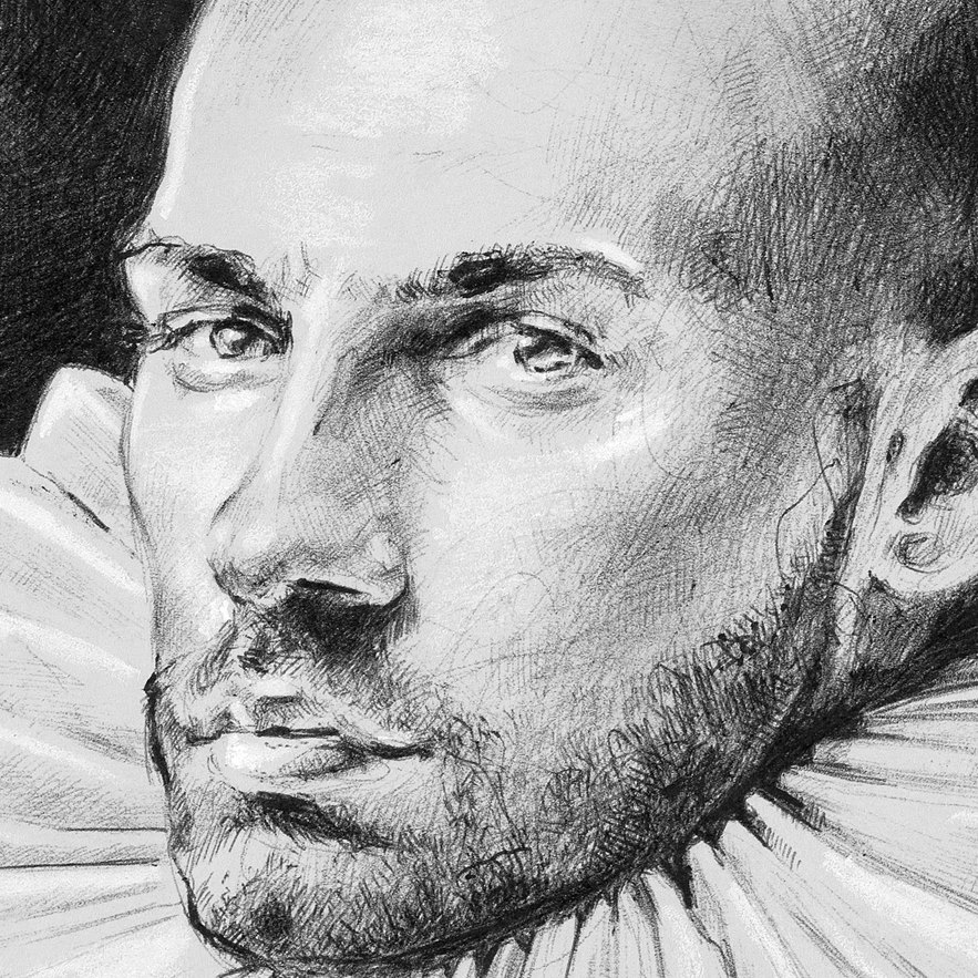 Riccardo Martinelli - Ritratto di giovane uomo (penna a sfera su carta _ ballpoint pen on paper 29x21). Detail. 2016