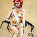 Riccardo Martinelli - Studio di nudo femminile dal vero (crete colorate 50x70) 2012