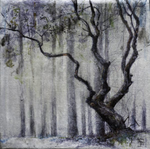 Riccardo Martinelli -The different tree - acrilico su tela _ Acrylic on canvas 25x25 (2017)