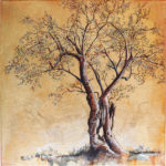 Riccardo Martinelli - Olivo d'oro - The gold olive tree tree - acrilico su tela _ Acrylic on canvas 30x30 (2017)