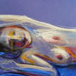 Riccardo Martinelli - Abbandono in blu - Studio di nudo femminile dal vero (crete colorate 50x70) part2 2013