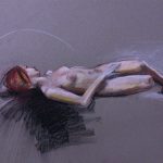 Riccardo Martinelli - Panorama di donna - Studio di nudo femminile dal vero (crete colorate 70x50) 2012