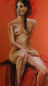 Riccardo Martinelli - Studio di nudo (crete colorate 50x70) 2012