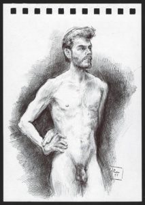 Riccardo Martinelli - Studio di nudo (penna a sfera 12x16) 2015