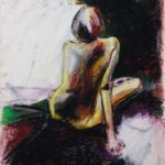 Riccardo Martinelli - nudo di schiena - Studio di nudo femminile dal vero (pastelli a cera 50x70) 2013