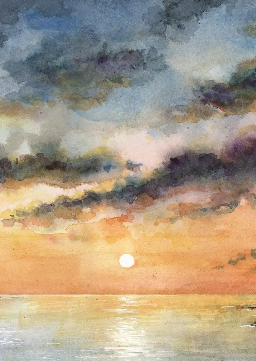 Tramonto ad acquerello